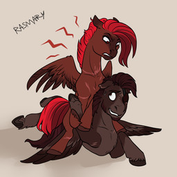 abuse alternate_universe angry bodily_fluids dominant dominant_female duo feathered_wings feathers female feral fetlocks lying male scar scared sitting sitting_on_another sitting_on_back sitting_on_someone spread_wings sweat tail wings rasmary fallout_equestria hasbro my_little_pony mythology fan_character equid equine mammal mythological_creature mythological_equine pegasus 1:1 2026 absurd_res digital_media_(artwork) full-length_portrait hi_res portrait brother_(lore) brother_and_sister_(lore) sibling_(lore) sister_(lore)