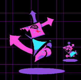 anthro armless arrow_(anatomy) blush bottomwear butt clothed clothing clothing_lift floating open_mouth pink_body simple_background skirt skirt_lift spiral spiral_eyes vussybussy deltarune undertale_(series) darkner virovirokun 2025 digital_drawing_(artwork) digital_media_(artwork)