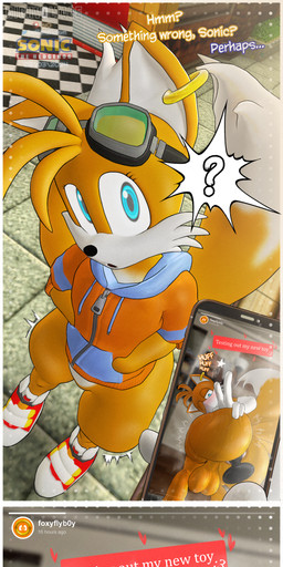 anal anal_penetration anthro anus armwear balls big_butt blush bodily_fluids bottomless bottomless_male breath butt buttplug buttplug_in_ass buttplug_insertion cellphone clenching_balls clothed clothing crouching ear_piercing ear_ring elbow_gloves electronics eyelashes eyewear eyewear_on_head femboy genitals gloves goggles goggles_on_head handwear high-angle_view hoodie jiggling looking_at_viewer male mask moan motion_lines object_in_ass offscreen_character one_eye_closed panting penetration penis phone piercing plug_(sex_toy) plug_insertion puffy_anus pushing_toy_out ring_piercing saliva sex_toy sex_toy_in_ass sex_toy_insertion shaking smartphone solo standing text thick_thighs thigh_jiggle tongue_outline topwear trembling trembling_for_pleasure vein veiny_penis wink winking_at_viewer highv0ltage instagram sega sonic_the_hedgehog_(series) miles_prower sonic_the_hedgehog canid canine fox mammal red_fox true_fox 2024 3d_(artwork) absurd_res comic digital_media_(artwork) english_text hi_res long_image tall_image