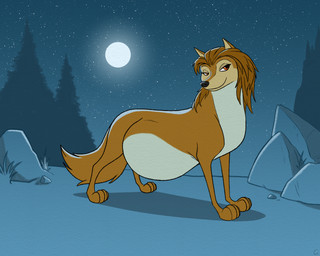 all_fours belly big_belly female feral forest forest_background fur hair half-closed_eyes moon mouth_closed narrowed_eyes nature nature_background night nude paws plant pregnant pregnant_female pregnant_feral rock sky smile solo star starry_sky tail tree convexpert alpha_and_omega kate_(alpha_and_omega) canid canine canis mammal wolf 2024 hi_res signature