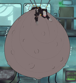 belly big_belly black_body blush crt_monitor detailed_background exit_sign extreme_fetal_movement facility factory feral fetal_movement huge_belly hyper hyper_belly hyper_pregnancy inflation laboratory machine male multicolored_body pregnant pregnant_feral pregnant_male red_eyes rumbling_stomach solo tail tan_body wire necrofeline konami metal_gear metal_gear_rising:_revengeance platinumgames blade_wolf humanoid robot robot_feral robot_humanoid 2023 hi_res