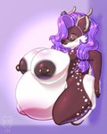 anthro antlers areola barbell_piercing belly big_belly big_breasts big_butt black_areola black_nipples breasts brown_body brown_fur butt digit_ring ear_piercing ear_ring eyewear female finger_ring fur glasses hair horn huge_breasts hyper hyper_pregnancy inner_ear_fluff jewelry kneeling nipple_barbell nipple_piercing nipples nude piercing pregnant pregnant_anthro pregnant_female purple_hair ring_(jewelry) ring_piercing solo thick_thighs tied_hair tuft white_body white_fur rawnchyrancher dominique_(bionichound) cervine deer mammal visayan_spotted_deer hi_res