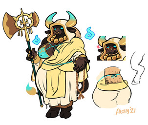 4_fingers anthro axe big_breasts big_butt blue_eyes blush bra breasts brown_body brown_fur butt cleavage cleric close-up clothed clothing countershade_face countershade_hands countershade_torso countershading dark_body dark_fur dipstick_horn dipstick_tail eyelashes facial_piercing female fingers fur glowing glowing_eyes gold_(metal) gold_jewelry gold_nails heart_symbol holding_melee_weapon holding_object holding_weapon hood hooves horn huge_breasts jewelry markings melee_weapon multicolored_horn multicolored_tail multiple_angles nails nipple_outline nose_piercing nose_ring piercing priest ring_piercing robe rope smile solo standing tail tail_markings underwear weapon wristband alchykiller european_mythology greek_mythology mythology bovid bovine mammal minotaur 2021 full-length_portrait headshot_portrait hi_res model_sheet portrait
