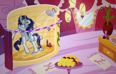 2012 blue_eyes couch-crusader cutie_mark duo equine female friendship_is_magic hair horn horse inside kissing male my_little_pony pony purple_hair rarity_(mlp) selfcest shower square_crossover straight unicorn wet
Rating: Questionable
Score: 7
User: Sods
Date: November 19, 2012