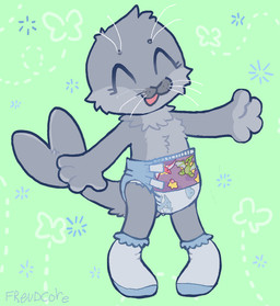 anthro baby clean_diaper clothed clothing diaper diaper_only dinorawrz_(diaper) eyes_closed footwear fur grey_body grey_fur happy male open_mouth pattern_diaper print_diaper simple_background smile socks solo standing tail topless tuft wearing_diaper whiskers young young_anthro freudcore abuniverse dinorawrz patrick_(freudcore) mammal marine pinniped seal weddell_seal 2024