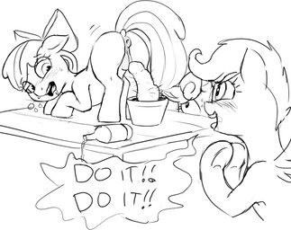 alcohol anus ass_up beverage bottle bow_(feature) cactus container dialogue drunk female feral genitals group plant substance_intoxication text vulva wings young young_feral crade friendship_is_magic hasbro my_little_pony mythology apple_bloom_(mlp) scootaloo_(mlp) sweetie_belle_(mlp) equid equine mammal mythological_creature mythological_equine pegasus english_text hi_res monochrome
