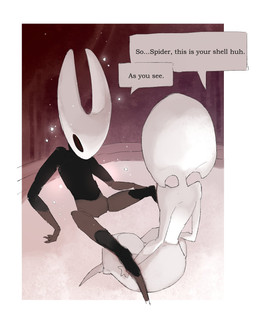 anthro biped black_body black_eyes border detailed_background dialogue duo empty_eyes female female/female female_anthro female_humanoid inside mouthless nude sitting spa speech_bubble talking_to_another talking_to_partner text white_body white_border white_eyes justdog hollow_knight:_silksong hollow_knight_(franchise) team_cherry hornet_(hollow_knight) lace_(hollow_knight:_silksong) arthropod humanoid 2025 digital_drawing_(artwork) digital_media_(artwork) english_text hi_res