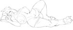 3_toes anthro balls big_breasts breasts claws erection eyes_closed feet genitals gynomorph intersex nipples penis simple_background sleeping solo toes freebird11 bovid mammal 2020 digital_media_(artwork) hi_res monochrome