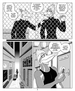 alley alternate_ethnicity anthro black_clothing black_shirt black_tank_top black_topwear cellphone chain-link_fence checking_time clothing dialogue duo electronics fence flip_phone holding_cellphone holding_object holding_phone inner_monologue japanese lamp lantern male name_drop name_in_dialogue name_in_inner_monologue paper_lantern phone satire shirt solo speech_bubble tank_top text thinking thought_bubble topwear anti_dev crew_(anti_dev) whitaker_(anti_dev) avian bird lizard picid pileated_woodpecker reptile scalie woodpecker 2025 comic digital_drawing_(artwork) digital_media_(artwork) english_text greyscale hi_res japanese_text monochrome