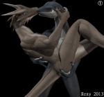 2013 3d_(artwork) anthro black_jackal digital_media_(artwork) dragon duo embrace eye_contact lizard lizzy_(black_jackal) looking_at_another male male/male mythological_creature mythological_scalie mythology nude reptile scalie tail