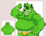 anthro belly big_belly black_nose blue_eyes bulge candy clothing dessert food gummy_(food) gummy_bear_(food) humanoid_hands male musclegut muscular muscular_arms one_eye_closed overweight overweight_male solo underwear wink lewdookami gummybear_and_friends gummibar bear mammal 2022