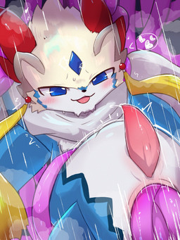 4_horns abdominal_bulge anal anal_penetration animal_genitalia anthro biped blep blue_body blue_eyes blue_fur blush cheek_tuft chin_tuft countershading facial_tuft forehead_gem front_view fur fur_tuft gem genital_slit genitals half-closed_eyes heart_reaction horn legless looking_at_genitalia looking_at_penis looking_pleasured male male_anthro multi_horn multicolored_body multicolored_fur narrowed_eyes parallel_speed_lines penetration penis pink_penis red_horn restrained restrained_by_tentacles sex slim slim_anthro slim_male solo speed_lines split_form tapering_penis tentacle_in_ass tentacle_penetration tentacle_pit tentacle_sex tentacles thrust_lines thrusting tongue tongue_out tuft two_tone_body two_tone_fur white_body white_countershading white_fur white_horn badwingm bandai_namco mythology tales_of_(series) tales_of_rebirth shaorune aquatic aquatic_dragon dragon merfolk mythological_creature mythological_scalie scalie 2025 3:4 digital_drawing_(artwork) digital_media_(artwork) hi_res shaded soft_shading