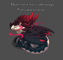 ambiguous_gender bodily_fluids chibi cross-popping_vein feral fire holding_back_tears horn loaf red_horn solo tears text dinkysaurus european_mythology mythology redshift_(dinkysaurus) dragon mythological_creature mythological_scalie scalie western_dragon english_text hi_res