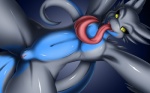 andromorph anthro butt butt_from_the_front countershading fangs genitals intersex long_tongue looking_at_viewer nude open_mouth solo tail teeth tongue vulva yellow_eyes knifeh drayk_dagger scalie shurian 16:10 wallpaper widescreen