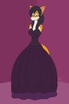 2_missing_limbs amputee anthro ball_gown black_hair black_nose blue_eyes blush clothed clothing disability double_amputee dress female front_view fur gown hair inside missing_all_arms missing_arm mouthless multicolored_body multicolored_fur orange_body orange_fur purple_background purple_clothing purple_dress simple_background snout solo standing two_tone_body two_tone_fur white_body white_fur jasentamiia renee_(jasen_tamiia) canid canine fox mammal 2015 2:3 hi_res signature