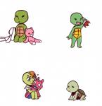 all_fours anthro biped black_eyes blue_eyes clothed clothing freckles heart_symbol holding_object kneeling nude plushie rosy_cheeks shell simple_background sitting solo standing toy white_background inkyfrog teenage_mutant_ninja_turtles fan_character reptile scalie turtle 2019 partially_colored