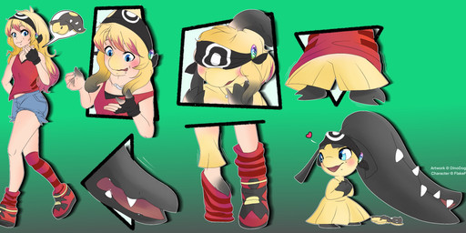 accessory before_and_after blonde_hair blue_eyes bottomwear breasts clothing cookie eating female food footwear hair headband heart_reaction heart_symbol shirt shoes shorts shrinking size_transformation solo tank_top topwear transformation transformation_sequence dinodoggo nintendo pokemon generation_3_pokemon human mammal mawile pokemon_(species) 2019 absurd_res hi_res sequence