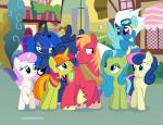 eyewear feathered_wings feathers female feral goggles group horn male outside wings mlp-silver-quill friendship_is_magic hasbro my_little_pony mythology big_macintosh_(mlp) bonbon_(mlp) fleetfoot_(mlp) princess_luna_(mlp) sweetcream_scoops_(mlp) tealove_(mlp) wonderbolts_(mlp) equid equine horse mammal mythological_creature mythological_equine pegasus pony unicorn winged_unicorn 2016 absurd_res hi_res