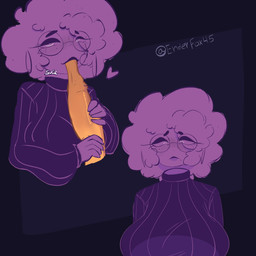 disembodied_penis eyewear fellatio female floating_head foreskin foreskin_play foreskin_stretching foreskin_worship freckles genitals glasses hair handjob_while_sucking long_foreskin male male/female offscreen_male oral penile penis purple_body purple_hair sex solo unretracted_foreskin wearing_glasses enderfox45 lavender_(enderfox45) ghost humanoid spirit 1:1 absurd_res hi_res