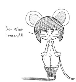 anthro blush blush_lines breasts clothed clothing dialogue embarrassed female flat_chested footwear genitals hair knee_highs legwear looking_at_viewer mostly_nude navel nipples short_hair simple_background small_breasts solo tail text thick_thighs toeless_footwear toeless_knee_highs vulva white_background wide_hips usagibun1 ida_(usagibun1) mammal mouse murid murine rodent 2022 digital_media_(artwork) english_text monochrome sketch