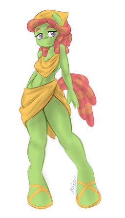 anthro anthrofied clothed clothing dreadlocks female simple_background solo white_background ambris friendship_is_magic hasbro my_little_pony tree_hugger_(mlp) earth_pony equid equine horse mammal pony absurd_res digital_media_(artwork) hi_res shaded