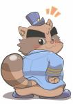 anthro barazoku male police simple_background slightly_chubby solo white_background zenki1118 alice_detective_bureau inspector_arai mammal procyonid raccoon hi_res