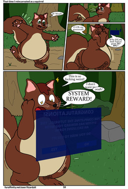 after_vore belly big_butt big_stomach blush butt dialogue embarrassed embarrassed_expression excited excited_face feral green_eyes hair humor isekai male multicolored_body post_vore_weight_gain profanity red_hair solo surprised tail text vore weight_gain whiskers wobble wobble_(sound_effect) wobbling_belly wobbling_butt wobbly lizarddude812 sunshine_(lizarddude812) american_red_squirrel mammal pine_squirrel rodent sciurid tree_squirrel comic english_text hi_res url