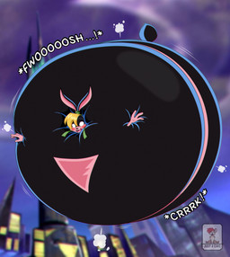 air_inflation anthro blush body_inflation bodysuit calling_for_help clothing creaking expansion female floating in_the_air inflation leaking_air malfunction scared shocked skinsuit solo suit_inflation text tight_clothing wide_eyed just-a-cake loonatics_unleashed looney_tunes warner_brothers lexi_bunny lagomorph leporid mammal rabbit 2025 english_text hi_res