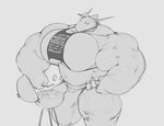 anthro big_bulge big_muscles big_penis bulge genitals grilling huge_bulge huge_muscles huge_penis hyper hyper_bulge hyper_muscles male muscle_tone muscular muscular_anthro muscular_male pecs penis solo tankh tank_the_dragon silvertongue monochrome