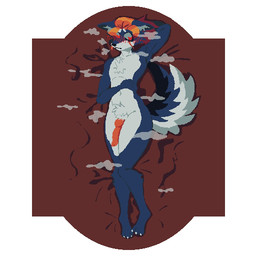 animal_genitalia anthro big_tail blush bottomwear clothing ears_down femboy fluffy fluffy_tail genitals hair heart_eyes heart_symbol knot knotted_penis male orange_hair paws penis pivoted_ears shorts solo tail li_mol canid canine canis mammal wolf 1:1 absurd_res digital_media_(artwork) hi_res pixel_(artwork)