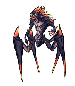 ambiguous_gender black_body black_exoskeleton black_sclera exoskeleton orange_body orange_exoskeleton pupils red_body red_exoskeleton simple_background solo white_background yellow_pupils jam_(artist) x-com alien arthropod chryssalid aliasing binary_drawing digital_drawing_(artwork) digital_media_(artwork)