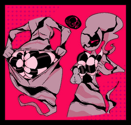 1_eye big_butt black_stripes blush blush_lines breast_play breasts butt disembodied_penis female front_view genitals ghost_tail grey_body hair huge_butt male narrowed_eyes penis pink_background pink_eyes ponytail rear_view sex simple_background solo striped_tentacles stripes tentacle_sex tentaclejob tentacles titfuck unusual_anatomy unusual_titfuck wide_hips nanodude78 ben_10 cartoon_network alien alien_humanoid ectonurite ghost humanoid spirit 2023 digital_media_(artwork)