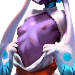 areola breasts clothed clothing female front_view nipples open_clothing purple_areola purple_body purple_nipples robe simple_background small_breasts solo white_background baddelz nintendo pokemon froslass generation_4_pokemon humanoid pokemon_(species) 1:1 bust_portrait detailed digital_media_(artwork) digital_painting_(artwork) hi_res icon painting_(artwork) portrait