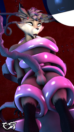 anthro balls black_body black_fur black_highlights bodily_fluids brown_body brown_fur brown_hair cybernetics drooling empty_eyes fur genitals hair highlights_(coloring) hypnosis injection machine male mind_control multicolored_body multicolored_fur multicolored_hair penile penis penis_milking restrained restrained_by_tentacles saliva solo tentacles two_tone_body two_tone_fur two_tone_hair psikokinetic warfaremachine_(modeler) psiko_(psikokinetic) canid canine canis jackal mammal 3d_(artwork) 4k 9:16 absurd_res digital_media_(artwork) hi_res source_filmmaker_(artwork) story story_in_description