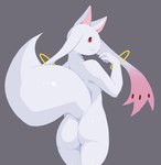 :3 anthro anthrofied butt female looking_back nude red_eyes solo white_body umisag85rabb99 puella_magi puella_magi_madoka_magica kyubey felid incubator_(puella_magi) mammal hi_res