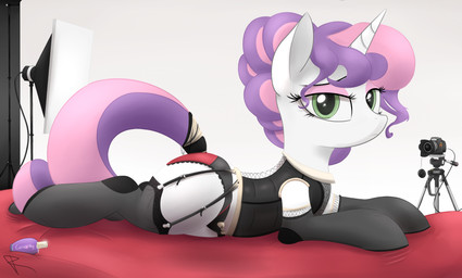 aged_up alternate_hairstyle camera clothed clothing eyebrows eyelashes eyeshadow female feral garter_straps green_eyes hair horn inside legwear lingerie looking_at_viewer lying makeup multicolored_hair panties pink_hair pose purple_hair solo stockings thigh_highs two_tone_hair underwear nevobaster friendship_is_magic hasbro my_little_pony mythology sweetie_belle_(mlp) equid equine mammal mythological_creature mythological_equine unicorn 2017 absurd_res digital_media_(artwork) hi_res