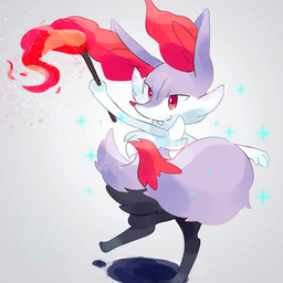 3_fingers 3_toes ambiguous_anthro ambiguous_gender anthro arm_tuft biped black_body black_fur cheek_tuft chest_tuft closed_smile digitigrade dipstick_tail elemental_manipulation facial_tuft feet fingers fire fire_manipulation fluffy fluffy_tail fur hip_tuft holding_object holding_stick inner_ear_fluff looking_back markings mouth_closed multicolored_body multicolored_fur nude_ambiguous nude_anthro on_one_leg purple_body purple_fur purple_tail rear_view red_body red_eyes red_fur red_inner_ear_fluff red_nose red_tail_tip shoulder_tuft simple_background smile solo sparkles standing stick tail tail_markings tapering_snout three-quarter_view toes tuft white_body white_fur zoroa553 nintendo pokemon braixen canid generation_6_pokemon mammal pokemon_(species) shiny_pokemon 1:1 2016 colored digital_drawing_(artwork) digital_media_(artwork) full-length_portrait portrait shaded