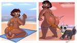 2_horns 5_toes arms_bent assisted_exposure barefoot beach beach_towel big_breasts big_butt big_eyes bikini biped black_body black_fur blue_sky blush blush_lines bodily_fluids body_blush bone breasts broken_horn brown_body brown_eyebrows brown_eyes brown_hair brown_skin butt butt_blush clothed clothed_female clothed_human clothing clothing_pull cloud collar collar_tag countershade_fur countershade_torso countershading dark_body dark_skin day dipstick_tail duo ear_piercing ear_ring emanata embarrassed eyebrows eyelashes eyes_closed eyewear feet female feral flash_emanata fur glasses glistening glistening_butt glistening_eyes hair happy head_turned horn huge_butt humanoid_feet humanoid_hands iris kneeling looking_at_another looking_at_viewer looking_back looking_back_at_another looking_back_at_viewer looking_down looking_down_at_another male male/female markings mature_female mature_human multicolored_body multicolored_fur on_towel open_mouth open_smile orange_bikini orange_clothing orange_swimwear outside partially_clothed partially_clothed_female partially_clothed_human piercing plantigrade pupils rear_view red_collar red_sky red_tongue ring_piercing sand sea shadow shocked short_hair skull skull_head sky smile smiling_at_viewer standing surprise sweat sweatdrop swimwear swimwear_pull tail tail_markings teeth text thick_eyebrows thick_thighs three-quarter_view toes tongue towel two-piece_swimsuit two_tone_body two_tone_fur water wearing_glasses white_body white_cloud white_countershading white_fur white_horn white_tail_tip yellow_eyewear yellow_glasses stewsspicyblog coppertone_(sunscreen) disney the_owl_house camila_noceda_(the_owl_house) king_clawthorne canid canid_demon demon human mammal titan_(the_owl_house) 2024 2koma artist_name comic dated digital_drawing_(artwork) digital_media_(artwork) hi_res signature url