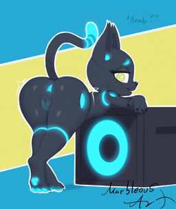 abstract_background anthro anus anus_focus aroused aroused_face aroused_female aroused_smile bedroom_eyes bent_over black_body black_butt black_claws black_fur black_nose black_vulva black_whiskers blue_background blue_body blue_eyebrows blue_eyes blue_fur blue_markings blue_tail blue_tail_tip blue_whiskers butt butt_focus cheek_tuft claws crossed_arms dialogue dipstick_tail eyebrows eyelashes facial_tuft feet female foot_focus fur fur_markings genital_focus genitals glistening glistening_body glistening_butt glistening_eyelids glistening_eyes glistening_genitalia glistening_nose glistening_vulva glowing glowing_anus glowing_body glowing_eyebrows glowing_genitalia glowing_markings glowing_pawpads glowing_vulva half-closed_eyes innie_vulva long_eyelashes looking_at_viewer looking_back machine markings narrowed_eyes offering_sex offering_to_viewer open_mouth outline pawpads plump_labia pose presenting presenting_anus presenting_hindquarters presenting_vulva question question_mark rear_view seductive simple_background smile smiling_at_viewer smirk smirking_at_viewer solo speaker tail tail_markings talking_to_viewer text thick_thighs tuft vulva vulva_focus whiskers white_outline wide_hips yellow_background yellow_eyes conditional_dnp marbleous hi-fi_rush microsoft tango_gameworks 808_(hi-fi_rush) domestic_cat felid feline felis mammal robot hi_res