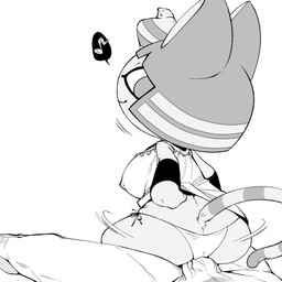 anthro biped closed_smile clothed clothed_anthro clothed_female clothing duo female female_anthro female_on_human female_on_top grinding male male_human male_on_anthro male_on_bottom markings motion_lines mouth_closed musical_symbol on_bottom on_top panties shirt simple_background sitting sitting_on_another sleeveless_shirt smile striped_markings striped_tail stripes symbol tail tail_markings three-quarter_view topwear underwear white_background wristband hissoriing animal_crossing nintendo ankha_(animal_crossing) domestic_cat felid feline felis human mammal 1:1 2024 digital_drawing_(artwork) digital_media_(artwork) greyscale monochrome pictographics