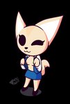 anthro female solo kcn aggretsuko sanrio fenneko canid canine fennec_fox fox mammal true_fox alpha_channel