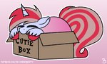 ambiguous_gender box container eyes_closed feral hooves horn solo text sevenserenity hasbro my_little_pony mythology fan_character equid equine mammal mythological_creature mythological_equine unicorn 2021 absurd_res digital_media_(artwork) english_text hi_res url