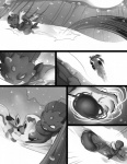 2012 angry black_and_white claws comic duo eeveelution feral fight generation_4_pokemon glaceon greyscale hi_res male monochrome nintendo outside pokemon pokemon_(species) snow tderek99 weavile winter