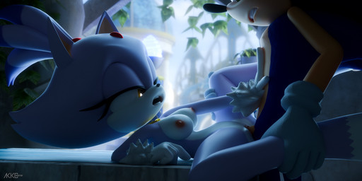 anthro areola bedroom_eyes blue_body breasts brown_eyes cave clenched_teeth duo eyelashes female female_penetrated forehead_gem gem genitals hand_on_belly holding_ankle holding_leg long_eyelashes lying makeup male male/female male_penetrating male_penetrating_female mascara narrowed_eyes nipples on_back open_mouth penetration penile penile_penetration penis penis_in_vagina purple_body seductive sex spread_legs spreading teeth vaginal vaginal_penetration vulva akkonsfw sega sonic_the_hedgehog_(series) blaze_the_cat sonic_the_hedgehog domestic_cat eulipotyphlan felid feline felis hedgehog mammal 2026 3d_(artwork) absurd_res blender_(artwork) digital_media_(artwork) hi_res