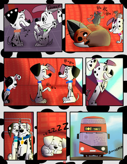 black_body black_ears black_fur black_spots blue_collar bus collar commercial_vehicle eyewear eyewear_on_head female feral floppy_ears fur green_collar group heterochromatic_ears inside_bus london_bus male orange_collar red_bus sleeping spots sunglasses sunglasses_on_head toony vehicle wearing_sunglasses white_body white_fur white_spots young renzoxd wanderer-w0olf 101_dalmatian_street 101_dalmatians disney big_fee_(101_dalmatians) dawkins_(101_dalmatians) deepak_(101_dalmatians) deja_vu_(101_dalmatians) delilah_(101_dalmatians) dorothy_(101_dalmatians) doug_(101_dalmatians) fergus_(101_dalmatians) sid_(101_dalmatians) triple_d_(101_dalmatians) canid canine canis dalmatian domestic_dog fox mammal murid murine rat red_fox rodent sciurid tree_squirrel true_fox absurd_res comic hi_res