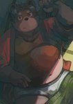 anthro belly biped brown_body bulge clothed clothing humanoid_hands kemono male moobs overweight overweight_male solo underwear 7gaku_7 bear mammal 2024 absurd_res hi_res