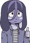 5_fingers ambiguous_gender anthro cheek_bulge clothing collarbone fingers floppy_ears hair hoodie shirt solo topwear lenix_tt clinical_trial angel_martinez lagomorph leporid mammal rabbit low_res nonbinary_(lore)