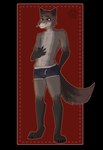 bedroom_eyes brown_eyes bulge clothing hand_on_chest male narrowed_eyes seductive solo underwear lilpaws kitick canid canine fox mammal red_fox silver_fox true_fox 2021 absurd_res alpha_channel hi_res