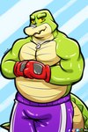 anthro belly bottomwear boxing_shorts clothing green_body male musclegut muscular overweight overweight_male shorts simple_background solo anilover16 brok_the_investigator cowcat_games brok_(brok_the_investigator) alligator alligatorid crocodilian reptile scalie 2024 2:3 hi_res