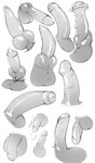 animal_genitalia animal_penis balls canine_genitalia canine_penis femboy genitals humanoid_genitalia humanoid_penis knot male penis goallonely absurd_res hi_res monochrome